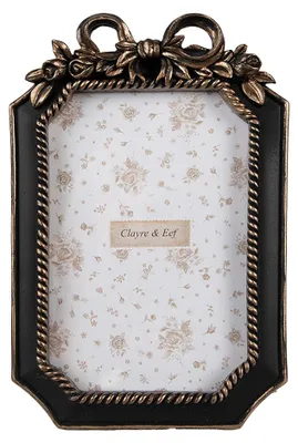 Produktbild von Clayre & Eef Bilderrahmen 10x15 cm Schwarz Kunststoff