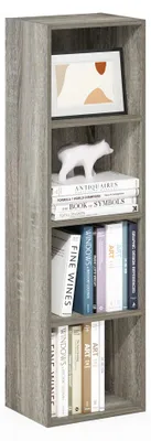 Bücherregal 4 Ebenen, offene Fächer, Französische Eiche