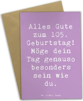 Produktbild von Mr. & Mrs. Panda Grußkarte Spruch 105. Geburtstag - Lavendeltraum - Geschenk, osterkarten, alles Gute zum, einladungskarten, weihnachtskarten, Lebensfreude, Dankbarkeit