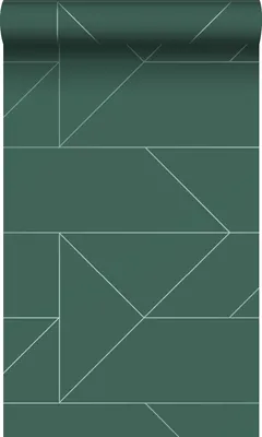 Zdjęcie produktu dla Origin Wallcoverings Tapeta linie graficzne ciemnej zieleni 53 cm x 10.05 m