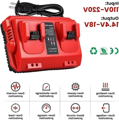 Image de Chargeur multiple pour batteries 18 V M18, compatible avec les modèles 48-59-1812, 48-59-1802 et 48-59-1804, pour batteries Milwaukee