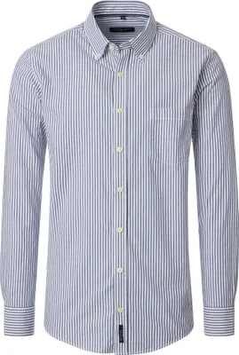 Produktbild von CASAMODA Herren Freizeithemd Langarm Button-Down Casual Blau gestreift M