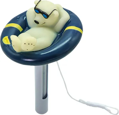 Produktbild von Schwimmendes Pool-Thermometer, Cartoon-Eisbaer-Form, Wassertemperatur-Thermometer mit Schnur fuer Indoor-Swimmingpools im Freien, Spas, Whirlpools, Fischteiche