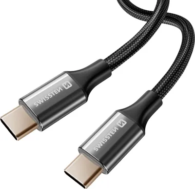 Produktbild von Swissten-Textil II Kabel USB-C-USB-C (1,5 m-Schwarz)
