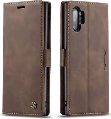 Produktbild von Galaxy Note 10+ Plus Hülle, LaimTop Retro Kunstledertasche TPU Innere, Kartenfächer, Magnetverschluss, Klapphülle mit Standfunktion Schutzhülle für Samsung Galaxy Note 10 Plus / Note 10+ Kaffee
