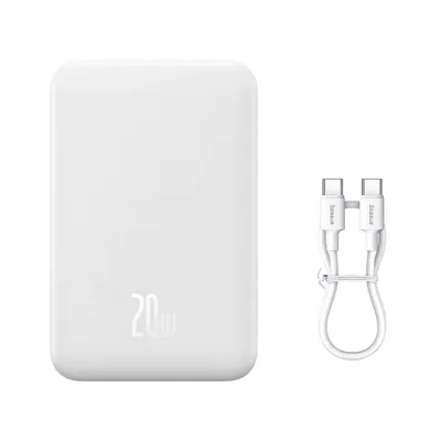 Zdjęcie produktu dla Baseus Magnetic Mini, 20000 mAh, Power Delivery, Bezprzewodowe ładowanie, 20 W, Biały
