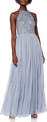 Produktbild von Maya Deluxe Damen Maxi for Women Halterneck Sequins Decorated Prom Wedding Speci