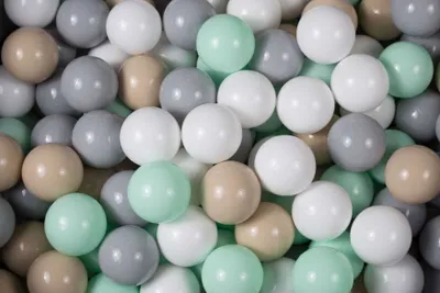 Produktbild von MeowBaby Kunststoffbällen für Bällebad 7cm, Baby Plastikbälle Spielbälle, 50 stück: Mint/Beige/Grau/Weiß
