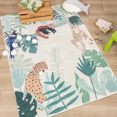 Produktbild von Volero - Kinderteppich - Jungle Leopard Bunt - 140x200 cm - Kinderzimmer, Babyzimmer