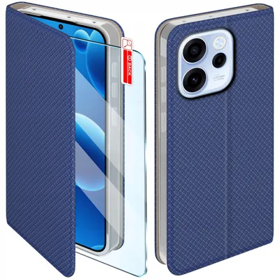 Productafbeelding van Beschermhoes voor Oppo Reno 15 F | Fs 5G – afsluitbare, donkerblauwe hoes + beschermend glas