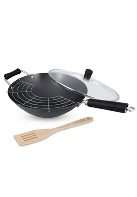 Produktbild von Ken Hom Excellence, Rund, Wok-/Bratpfanne, Schwarz, 1,5 mm, Glas, Phenol