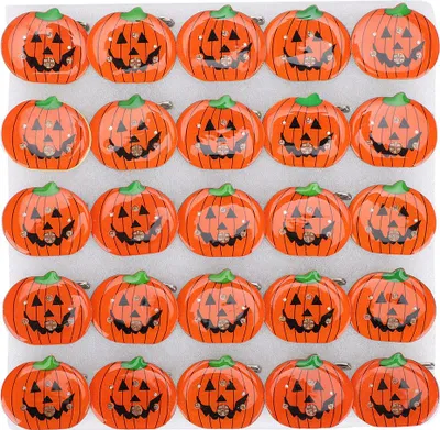 Immagine prodotto di 25 pezzi Halloween zucca a forma di spilla incandescente, spilla spettacolo festival, decorazione costume fai da te