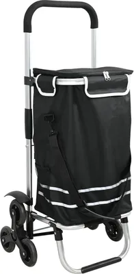 Produktbild von Möbel Einkaufswagen mit Treppensteiger Schwarz 40 L - Einkaufstrolleys 42002337