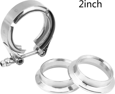 Zdjęcie produktu dla 2-calowy zestaw kołnierzy zaciskowych do rur wydechowych turbo ze stali nierdzewnej