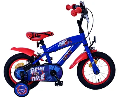 Productafbeelding van Turbo Crew Kinderfiets - Jongens - 12 inch - Blauw Rood - Twee handremmen