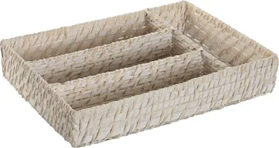 Image de Range-couverts Home ESPRIT Blanc naturel Bambou 34 x 24 x 6 cm