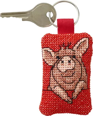 Produktbild von Permin Kreuzstich Stickpackung Schlüsselanhänger "Schwein", Zählmuster, 7x5cm