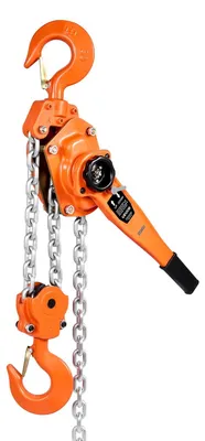 Productafbeelding van Handmatige hefketting, 6 ton (6000 kg) capaciteit, robuuste "come-along" hijsboom, 3 meter hefhoogte, G80 gelegeerd staalketting met dubbele remhaken, 360° draaibare haken, geschikt voor gebruik in magazijnen, constructie en garages