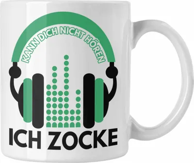 Produktbild von Trendation - Kann Dich Nicht Hören Ich Zocke Tasse Geschenk Gamer Gamergirl (Weiß)