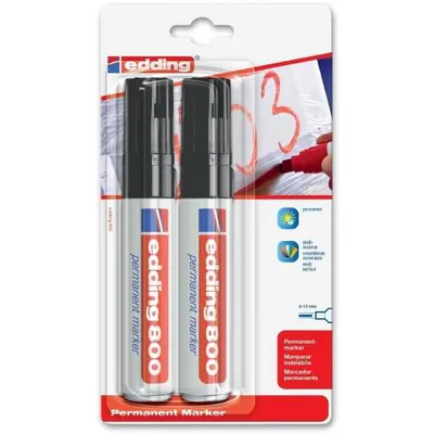 Produktbild von Edding Permanentmarker 800 4-12 mm schwarz 2er-Blister