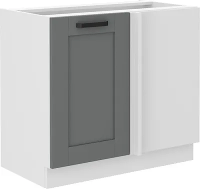 Produktbild von Verlängerter Eckschrank LAILI – Breite 105 cm, grau/weiß