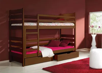 Obrázek produktu pro Dvoupatrová postel 80x190 MARIONE - hnědá