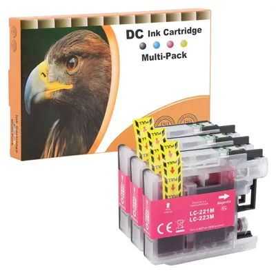 Imagen del producto de Cartuchos de tinta magenta compatibles D&C 3X, para impresoras Brother LC223Xl, LC223 XL, LC-223 XL, LC-223XL, compatibles con los modelos Brother MFC-J562DW, MFC-J5720DW, MFC-J680DW, MFC-J880DW, DCP-J4120DW, DCP-J562DW, MFC-J4120DW, J4420DW