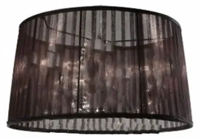 Produktbild von Sompex Plissierter Lampenschirm schwarz Organza für Pendelleuchte 38cm