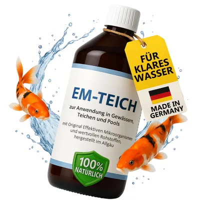 Produktbild von -Teichpflege, 1 L Teichklärer mit effektiven Mikroorganismen, Algenmittel auf biologischer Basis für kristallklares Wasser, gegen trübes Wasser