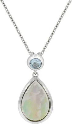 Produktbild von Zeeme Gemstones Halskette 925/- Sterling Silber 42+5cm weiß Blautopas beh. blau 358241055
