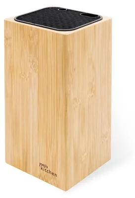 Messerblock aus Bambus, universal, ohne Messer, 14 Schlitze, 21 cm