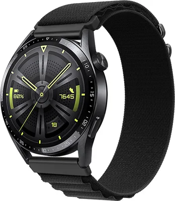 Produktbild von BStrap Nylon Loop Armband für Huawei Watch GT/GT2 46mm, black