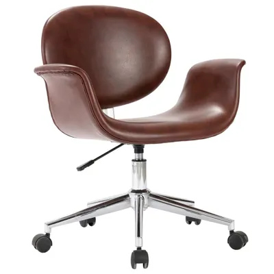 Image de vidaXL Chaise de bureau pivotante en similicuir marron