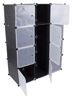 Image de Verk 01508 Armoire pliante modulaire 144,5 x 110 x 46,5 cm noir