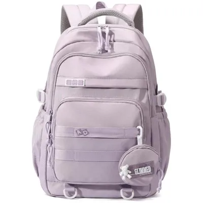 Image de Sac à dos scolaire imperméable pour filles – Léger (600 g), 31x16x47 cm, compartiment pour ordinateur portable 15,6", bretelles ergonomiques respirantes, idéal comme cadeau pour la rentrée scolaire – Couleur : violet