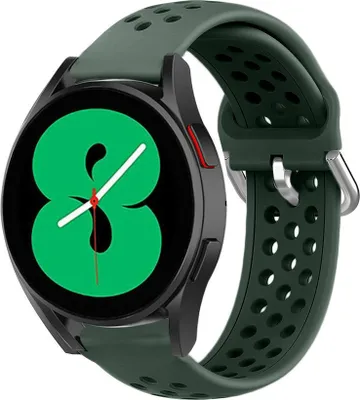 Produktbild von Strap-it Samsung Galaxy Watch 4 - 44mm Silikonarmband mit Löchern (Armeegrün)