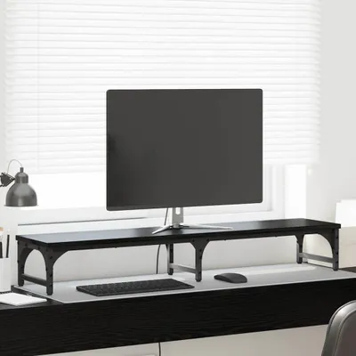 Produktbild von vidaXL Monitor Halterung Schwarz Eichen-Optik 105 x 23 x 15,5 cm