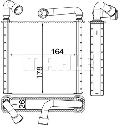 Produktbild von MAHLE AH 253 000S Wärmetauscher Innenraumheizung Kühler für VW Golf VII Schrägheck (5G1, BQ1, BE1, BE2) Passat Variant (3G5, CB5) Golf VII Variant