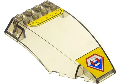 Produktbild von 1x Lego Cockpit 10x6x2 transp braun gewölbt Sticker Coast Guard 45705pb014