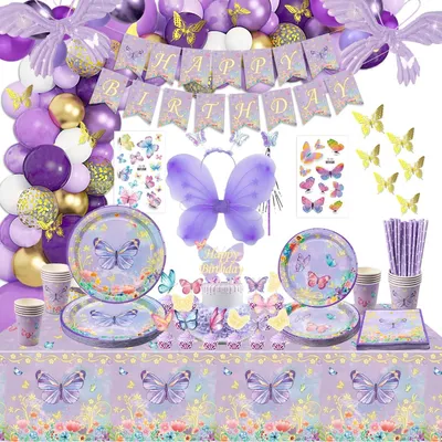 Immagine prodotto di Omgoods - 213 pezzi di decorazioni a tema farfalla per feste di compleanno