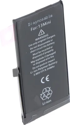 Produktbild von Akku passend für Apple iPhone 13 Mini, diagnostizierbar, Li-Polymer, 3,88V, 2406mAh, 9,3Wh,  ohne Werkzeug