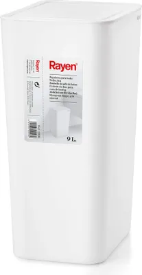 Obrázek produktu pro Rayen - Koš na odpadky, objem 9 litrů, bílá barva