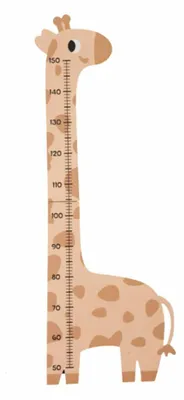 Produktbild von HOWHOMELY | Kinder Messlatte - Wachstumsdiagramm - beige - 45 x 120 cm - Grössenmesser Kinder - mit Giraffenmotiv