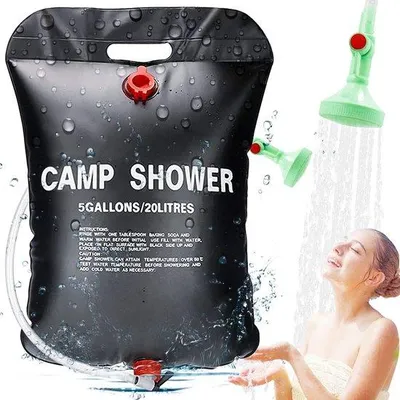 Immagine prodotto di Doccia solare da esterno per bambini, soffione solare portatile con acqua calda, set doccia da viaggio, serbatoio solare per il giardino