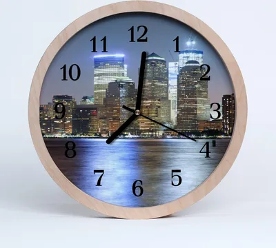 Produktbild von Holzuhr 30fi cm wanduhr - Stadtgebäude Stadt