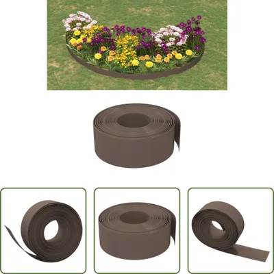 Image de The Living Store Bordure de pelouse Marron 10 m 20 cm Polyéthylène