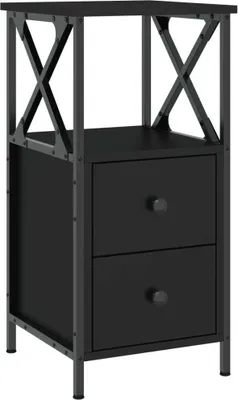 Obrázek produktu pro vidaXL Noční stolek černý 34x35,5x70 cm výrobek ze dřeva