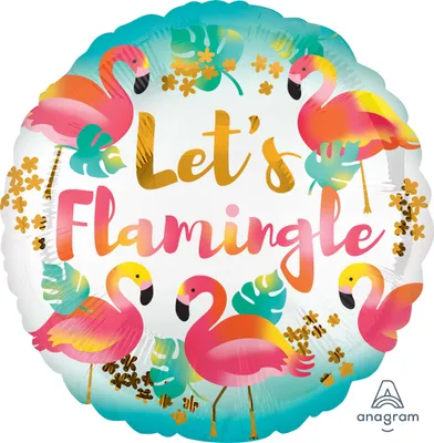 Produktbild von Folienballon - "Let's Flamingle" - 45 cm