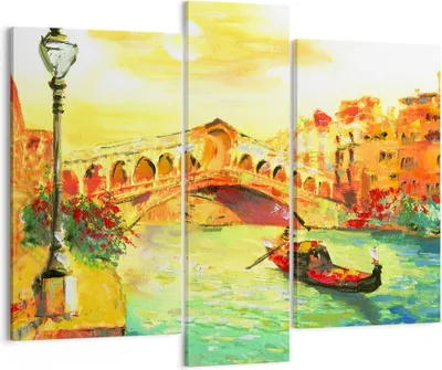 Produktbild von Bild auf Leinwand - Leinwandbild - Venedig Gondel - 95x80cm - Wand Bild - Wanddeko - Wandbilder - Leinwanddruck - Bilder - Kunstdruck - Wanddekoration - Leinwand bilder - Wandkunst - CB95x80-3841