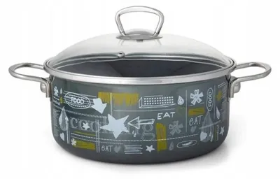 Produktbild von METALAC Emaille-Topf mit Deckel 20 cm 2,75 L Grau